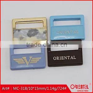 Square Sky-blue Metal Flat Logo Badge thumbnail-5