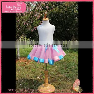 Tulle Skirt, Girls Tulle Skirt Pink With Blue, Ballet Dance Costumes Girls thumbnail-1