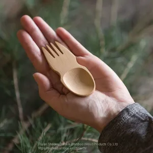 Wholesale Bambu Spoon Fork Mini Bamboo Spork Allbamboo Totally Bamboo From China Twinkle Bamboo thumbnail-1