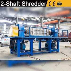 Customized Waste Plastic Pet Bottle/Big Lumps Cutting/ Wood/PVC/Film Tire Rubber Double /Paper/Single/Double Shaft Shredder thumbnail-1