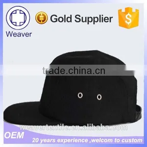 Wholesale Blank Black Plain Metal Buckle 5 Panel Hats Custom Snapback Trucker Cap thumbnail-1