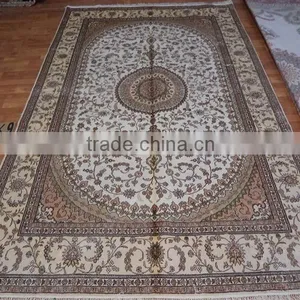 6X9ft Hand Knotted, Double Knots, Silk Persian Carpets and Cheap Cotton Rugs thumbnail-2