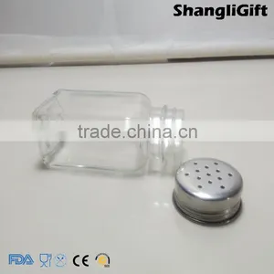 High White Spice Bottle Square Clear Bottle 80ml With Metal Cap thumbnail-3