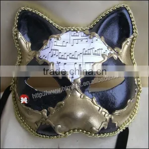 Freehand Sketching Halloween Mask Dance Party Mask Half Face Cloth Mask Cat Mask thumbnail-1