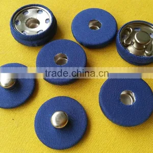 Wholesale 20mm Blue Fabric Covered Metal Garment Snap Button-- F1524 thumbnail-3
