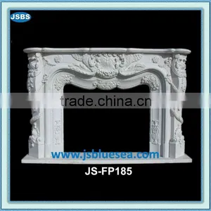 Hand Carved White Marble Decorative Fireplace Frame thumbnail-1
