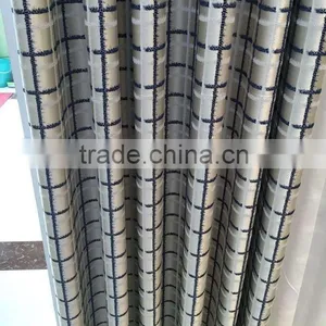 More Modern Grid Jacquard Shading Bedroom Window Sitting Room Drapes thumbnail-2
