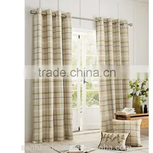 100% Polyester Checker Printed Curtain Design thumbnail-1