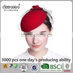 Wool Fascinator Party Hat Women Wholesale Lady Wedding Hat thumbnail-2