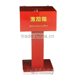 GH-RJ007 China Red Acrylic Donation Boxes With Lock,Elegant Black Donation Box thumbnail-1