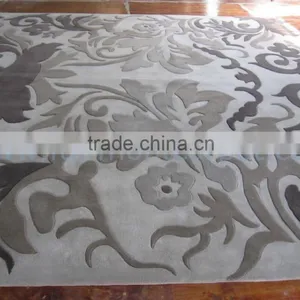 Flower Pattern Design Washable Hand Wool Rugs thumbnail-2