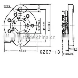 High Temperature Resistance Glazed Ceramic GZC7-1 7 Pins Ceramic Tube Base for Vacuum Tube Socket thumbnail-4
