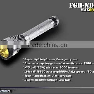 Rechargeable 18650 Battery 75W HID Torch thumbnail-3