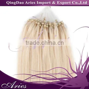 Top Quality 18" Ombre Two Colors Natural Silky Straight Micro Loop Ring/Beads Hair Extension#12/20 thumbnail-2