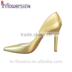 Golden Color Patent Leather Wholesale High Heel Shoes for Eleglant Ladies thumbnail-2