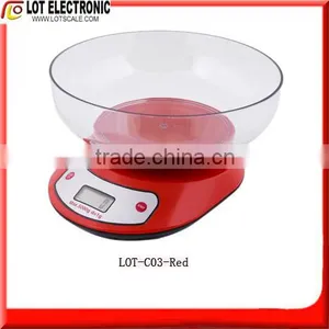 Digital Kitchen Scale LOT-C03 Red thumbnail-1