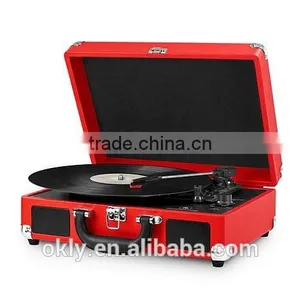 Portable Vinyl Record Player Suitcase With Bluetooth Aux in Mp3 Player thumbnail-1