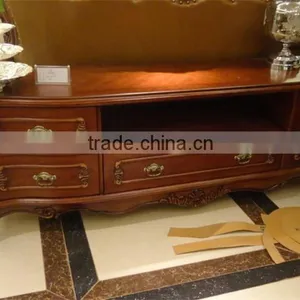 Tv Hall Cabinet Living Room Furniture Designs Teak Wood tv Cabinet Simple Design tv Stand thumbnail-5