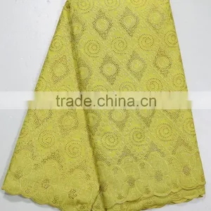 Latest Lace 2015 Embroidered Cotton Voile Fabric Royal Blue Swiss Cotton Lace Fabric thumbnail-3
