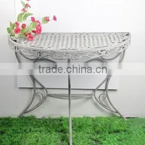 Classic Semi-circular Metal Garden Table thumbnail-1