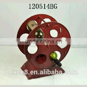 Rustic Gift Wine Rack Storage Organizer Stand Metal Wine Bottle Holder thumbnail-1
