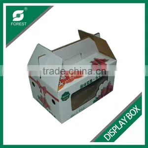 CARDBOARD DISPLAY BOX WITH HANDLE FOR SHIPPING STRAWBERRY PACKING BOX WITH PVC WINDOW thumbnail-1