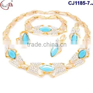 CJ1185-2 Hot Sell Fashion Good Quality 18k Dubai Gold Jewelry Set for Party thumbnail-1