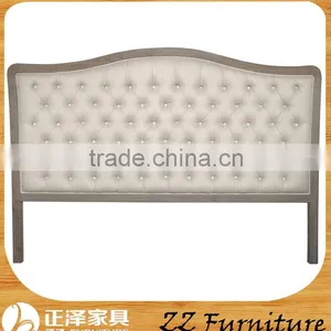 European Country Style Solid Wooden Fabric Button Antique Tufted Bed Headboard thumbnail-1