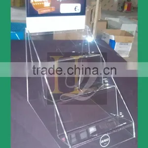 Custom 3 Tier Acrylic Makeup Display Stand/3 Step Cosmetic Display Rack Quality Choice thumbnail-4