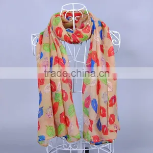 LIP Multicolor 100% Viscose Women Scarf Voile Scarves 180*90 Pashmina Muslim thumbnail-4