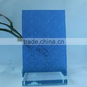 Blue Floar Patterned Glass thumbnail-1