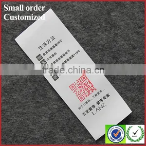White Printing Satin Label Thermal Transfer Ribbon Wash Care Label thumbnail-1