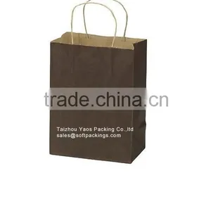 New Design Colored Kraft Paper Bag, Take Away Fast Food Bag With Flat Bottom, Eco Promotion Kraft Paper Carrier Bag thumbnail-1