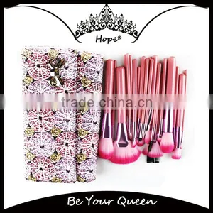 22 Pcs Fashion Design Pink Cosmetic Brush Sets thumbnail-1
