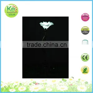 Ceramic Flower Metal Stake Solar Garden Gate Light thumbnail-3