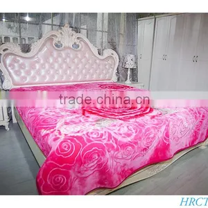 Hot Selling New Design 100 % Polyester Korean Style2Ply Mink Blanket thumbnail-1