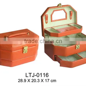 Leather Mirror Box Wholesale Mirrored Jewelry Box thumbnail-1