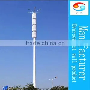 Hot Dip Galvanization Monopole Tower With Fiberglass Antenna Cover/steel Telecommunication Tower thumbnail-1