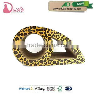 Modern Cardboard Cat Scratcher Leopard Print Curved Cat Scratching Post and Cat Scratcher Lounge thumbnail-1