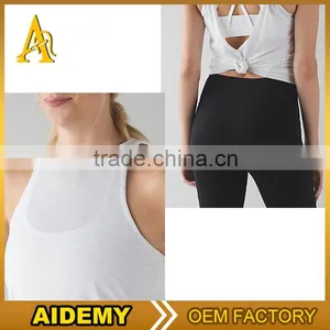 China Supplier Low Cut Custom Yoga Tops Loose Sexy Cotton Tank Top thumbnail-1
