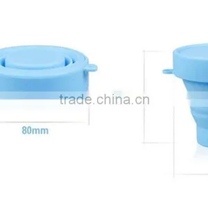 Silicone BPA Free Folding Collapsible Cup With Lid Travel Camping Mug thumbnail-6