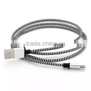 High Quality Colorful 1M 3FT for Samsung Braided Nylon Fabric Micro Charger Usb Cable thumbnail-4