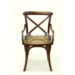 Leisure Foot Metal Bar Stool Antique Wood High Back Dining Chair thumbnail-4