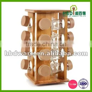 Hot Selling High Quality Glass Spice Bottle With Wood Rack,spice Rack Wholesale thumbnail-1