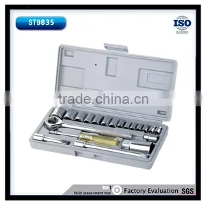 21pcs 1/4'' and 3/8'' Auto Socket Wrench Set Tool thumbnail-1