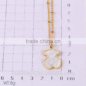 18k Gold Plated Latest Bear Design Custom Stainless Steel Necklace , Fashion Pendant Necklace ,Joyas En Acero Inoxidable thumbnail-3