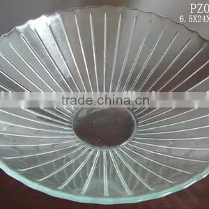 Embossed Glass Material Cake Plat for Restaurant thumbnail-1