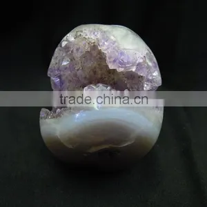 Precious Gemstone Home Decoration Skull Amethyst Skull for Sale With Geode thumbnail-3