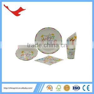 010 Disposable Party Kits With Paper Cup Paper Plate Napkin thumbnail-3