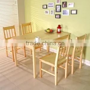 Pine Wood Modern Dining Room Furniture Dining Table Set thumbnail-1